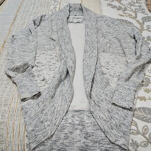Saturday Sunday light gray open front cardigan.